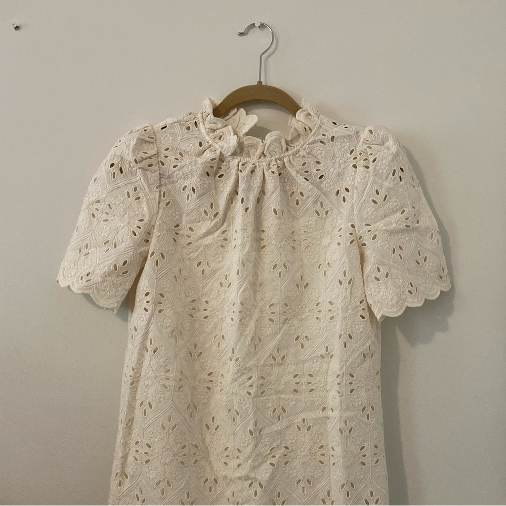 Sezane embroidered white dress